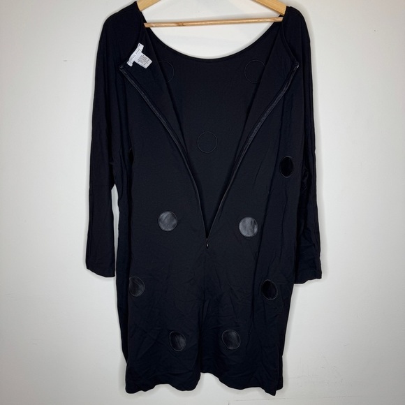 Joan Vass Black Dress with Polka Dot Accents - Picture 4 of 6